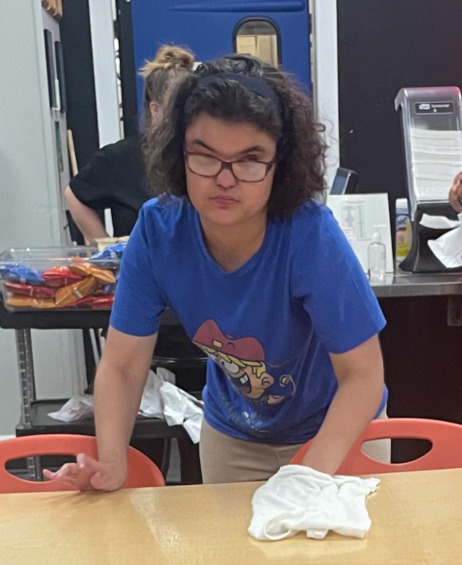   Isabella Windsor works at The Eagle's Nest after dinner.